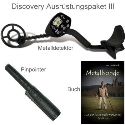 Discovery 3300 Premiumpaket (Metalldetektor & Xpointer Pinpointer & Schatzsucherhandbuch)