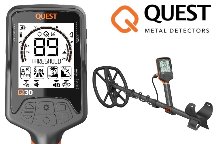Quest Q30+ Metalldetektor mit Funkkopfhörer